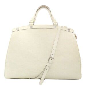 LOUIS VUITTON White Leather Tote Bag